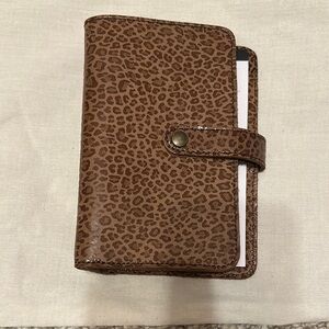 Brown Leopard Print Snap-Closure Planner Cover